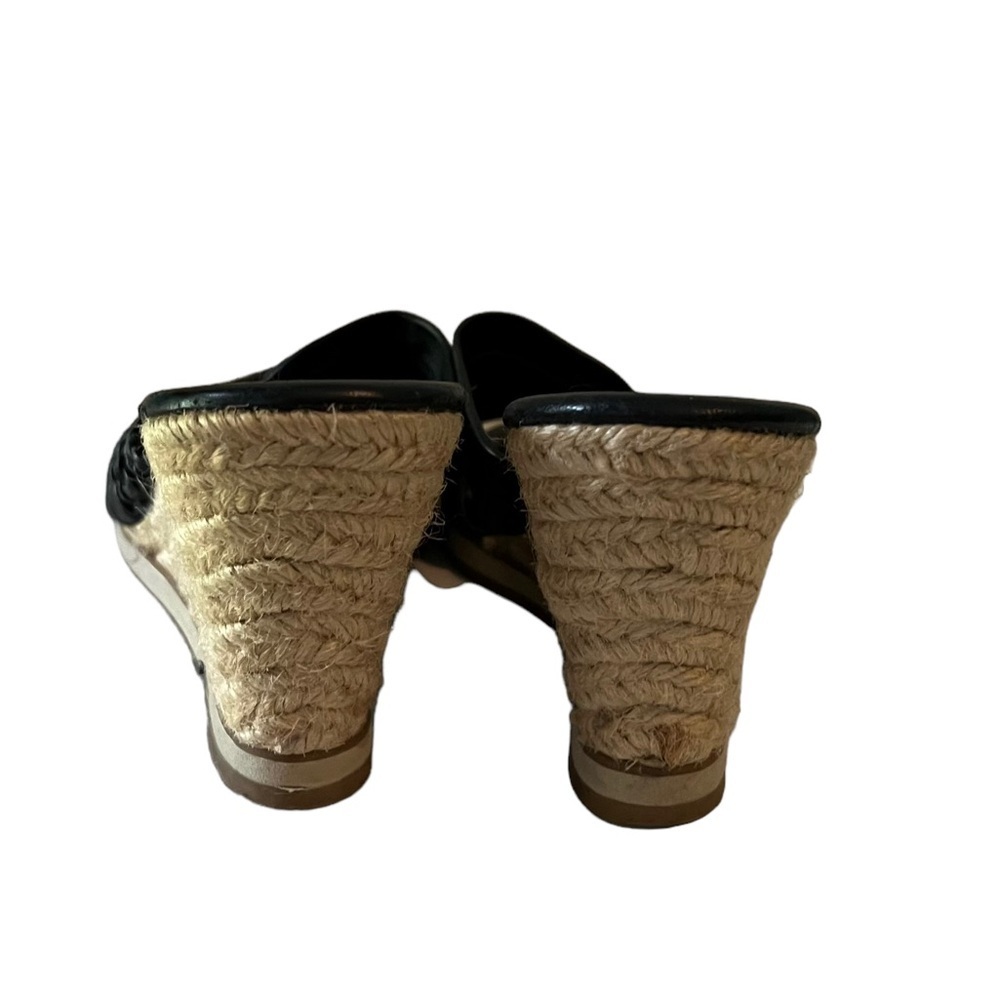 Antonio Melani Womens Sandals Black Knotted Slide Wedge Espadrille Open Toe US 7 - Picture 5 of 8